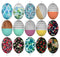 Handmade oval Photo Glass Cabochons geometric 716