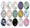 Handmade oval Photo Glass Cabochons flower 719