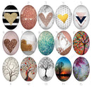 Handmade oval Photo Glass Cabochons tree 722