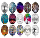 Handmade oval Photo Glass Cabochons tree 727