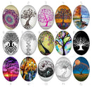 Handmade oval Photo Glass Cabochons tree 729