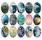 Handmade oval Photo Glass Cabochons spray 734