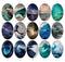 Handmade oval Photo Glass Cabochons spray 735