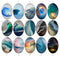 Handmade oval Photo Glass Cabochons spray 736