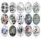 Handmade oval Photo Glass Cabochons flower 739