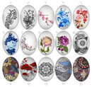 Handmade oval Photo Glass Cabochons flower 742