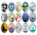 Handmade oval Photo Glass Cabochons Wolf 748
