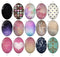 Handmade oval Photo Glass Cabochons geometric 751