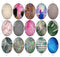 Handmade oval Photo Glass Cabochons geometric 752