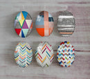 Handmade oval Photo Glass Cabochons geometric A313