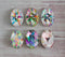 Handmade oval Photo Glass Cabochons geometric A315