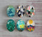 Handmade oval Photo Glass Cabochons geometric A316