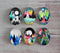 Handmade oval Photo Glass Cabochons geometric A327