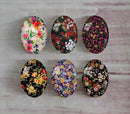 Handmade oval Photo Glass Cabochons plant flower A331