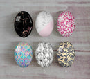 Handmade oval Photo Glass Cabochons plant flower A338