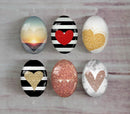 Handmade oval Photo Glass Cabochons geometric A343
