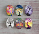 Handmade oval Photo Glass Cabochons tree A353