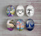 Handmade oval Photo Glass Cabochons tree A358