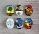 Handmade oval Photo Glass Cabochons tree A359