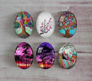 Handmade oval Photo Glass Cabochons tree A360