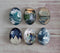 Handmade oval Photo Glass Cabochons spray A372