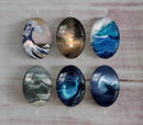 Handmade oval Photo Glass Cabochons spray A377