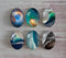 Handmade oval Photo Glass Cabochons spray A379