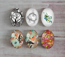 Handmade oval Photo Glass Cabochons plant flower A401