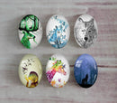 Handmade oval Photo Glass Cabochons animal A409