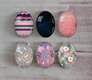 Handmade oval Photo Glass Cabochons A421