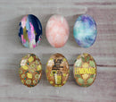 Handmade oval Photo Glass Cabochons A423