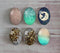 Handmade oval Photo Glass Cabochons Glitter A431