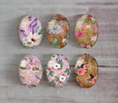 Handmade oval Photo Glass Cabochons flower A441