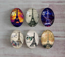 Handmade oval Photo Glass Cabochons Iron tower A475