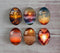 Handmade oval Photo Glass Cabochons Sunset A482