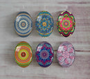 Handmade oval Photo Glass Cabochons Pattern A518