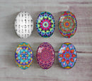Handmade oval Photo Glass Cabochons Pattern A523