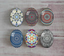 Handmade oval Photo Glass Cabochons Pattern A532