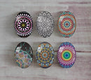 Handmade oval Photo Glass Cabochons Pattern A533