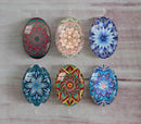 Handmade oval Photo Glass Cabochons Pattern A535