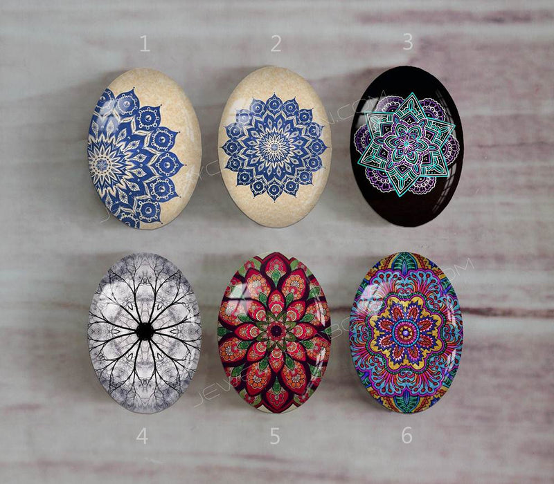 Handmade oval Photo Glass Cabochons Pattern A544