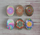 Handmade oval Photo Glass Cabochons Pattern A547