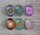 Handmade oval Photo Glass Cabochons Pattern A571