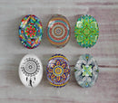 Handmade oval Photo Glass Cabochons Pattern A572