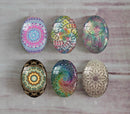Handmade oval Photo Glass Cabochons Pattern A573