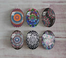 Handmade oval Photo Glass Cabochons Pattern A574