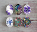 Handmade oval Photo Glass Cabochons Pattern A578