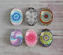 Handmade oval Photo Glass Cabochons Pattern A579