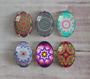 Handmade oval Photo Glass Cabochons Pattern A581