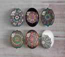 Handmade oval Photo Glass Cabochons Pattern A582